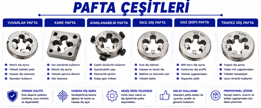 İnce Diş Pafta Çeşitleri