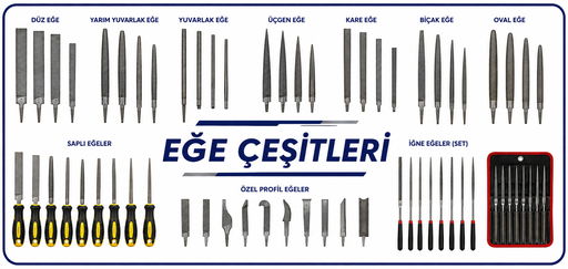 Saatçi Eğesi Çeşitleri