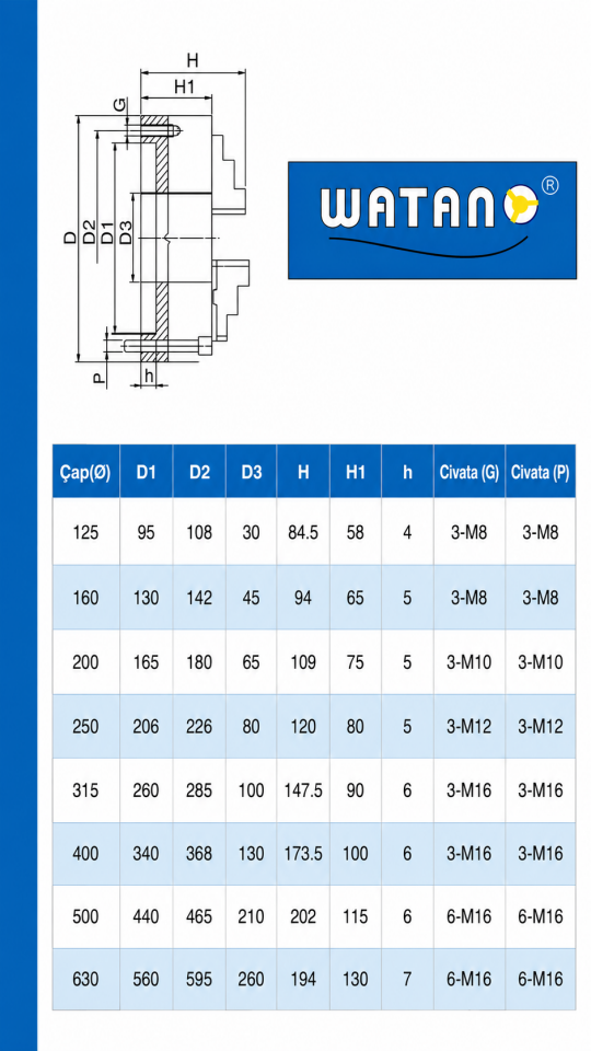 Watano 3 Ayaklı Divizör Aynası 160*3