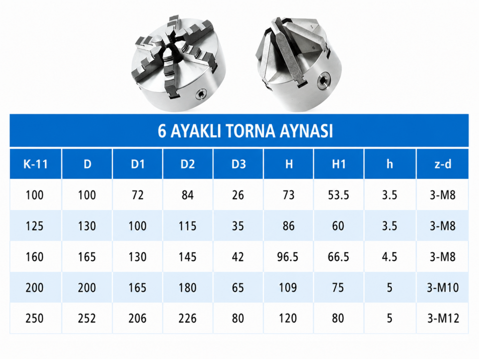 San Ou 6 Ayaklı Torna Aynası 200*6