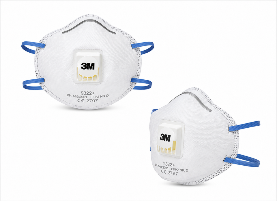 3M 9322+ Ventilli Toz Maskesi FFP2 Aura