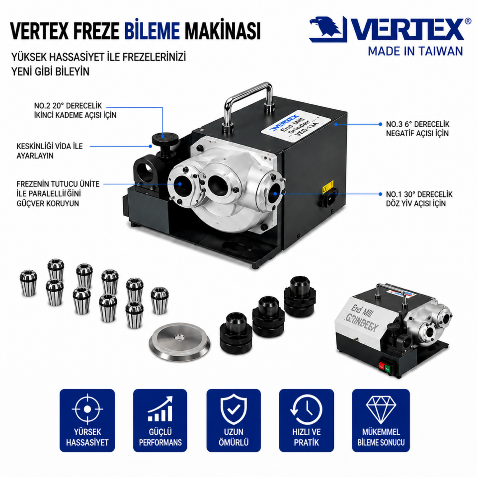VERTEX FREZE BİLEME MAKİNASI VEG-13A