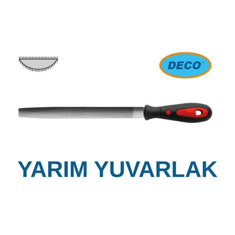Deco Saplı Yarım Yuvarlak Eğe Orta Diş - 250-10''
