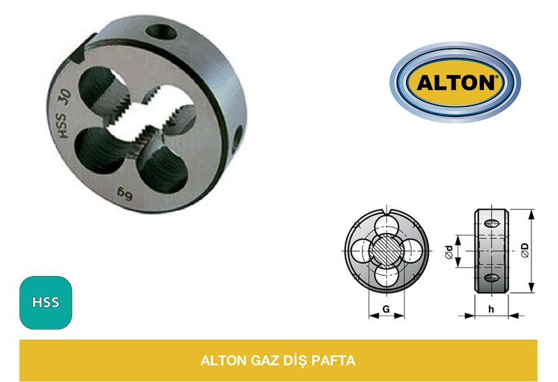 Alton Gaz Diş Pafta - G 3/8