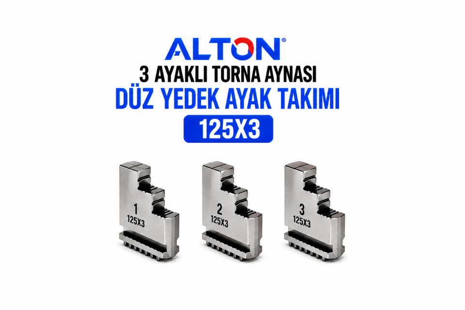 Alton 3 Ayaklı Torna Aynası Düz Yedek Ayak Takımı - 125X3