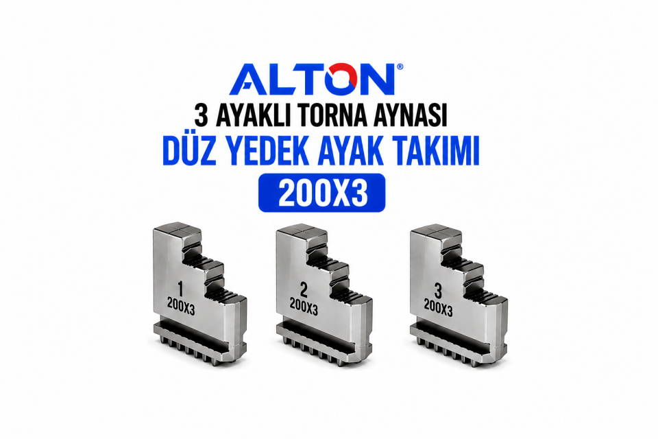 Alton 3 Ayaklı Torna Aynası Düz Yedek Ayak Takımı - 200X3