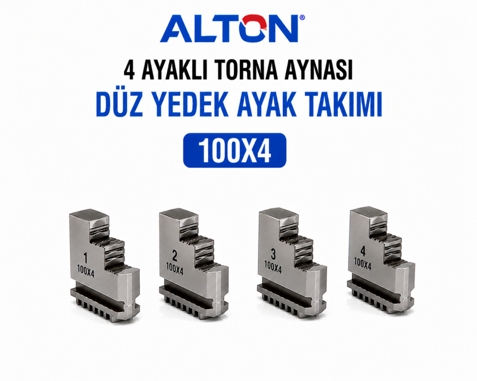 Alton 4 Ayaklı Torna Aynası Düz Yedek Ayak Takımı - 100X4