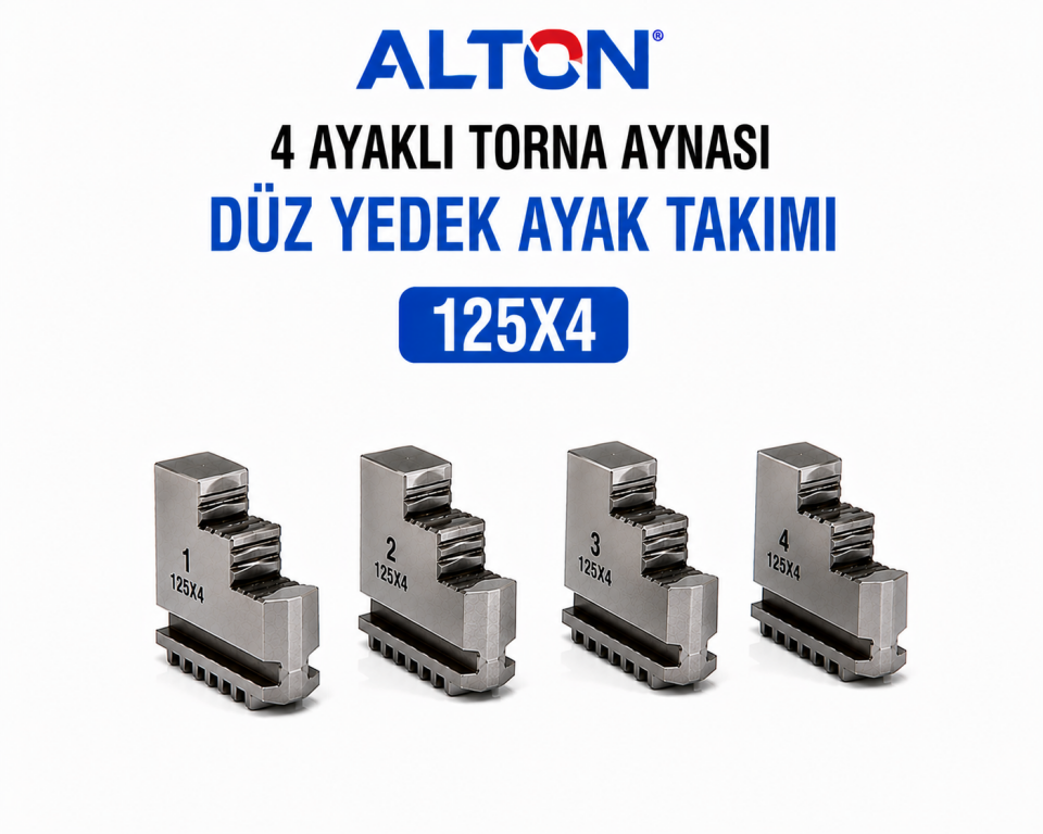 Alton 4 Ayaklı Torna Aynası Düz Yedek Ayak Takımı - 125X4