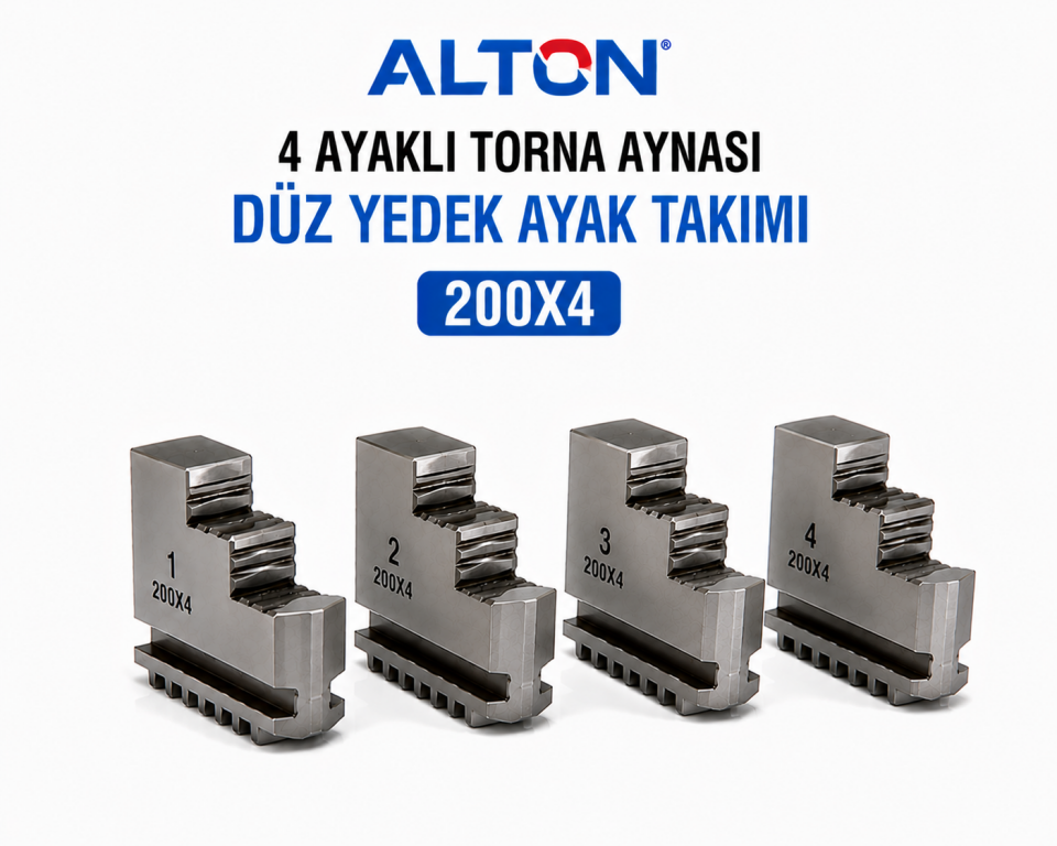 Alton 4 Ayaklı Torna Aynası Düz Yedek Ayak Takımı - 200X4