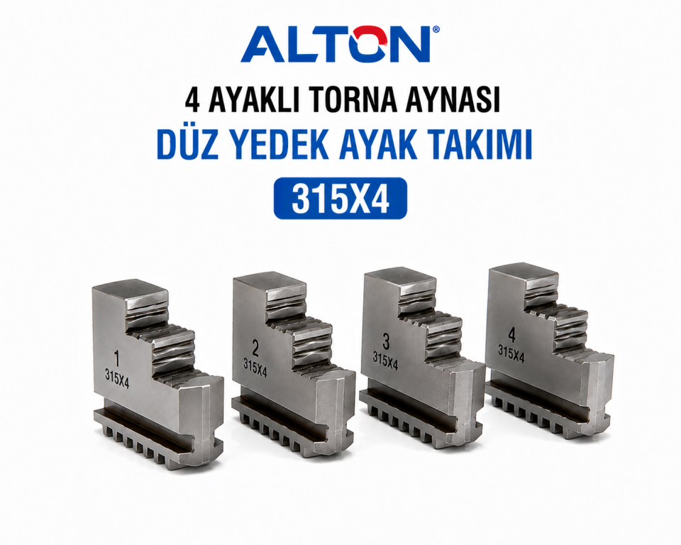 Alton 4 Ayaklı Torna Aynası Düz Yedek Ayak Takımı - 315X4