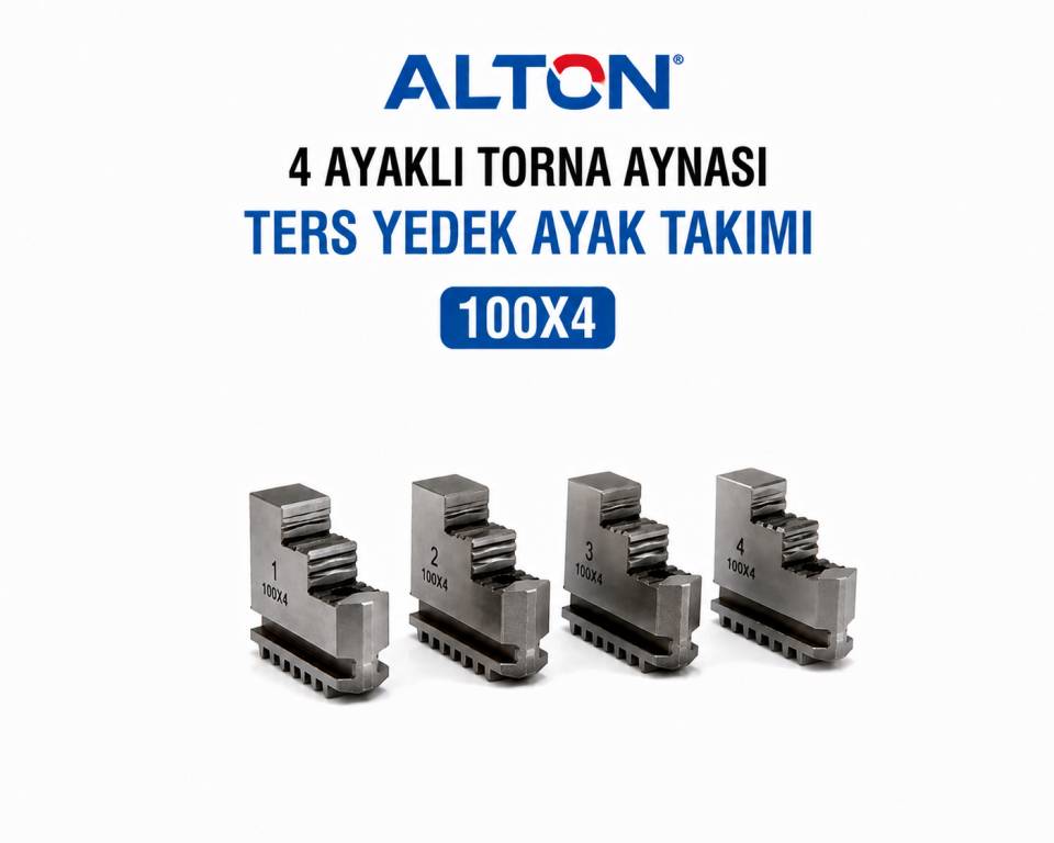 Alton 4 Ayaklı Torna Aynası Ters Yedek Ayak Takımı - 100X4