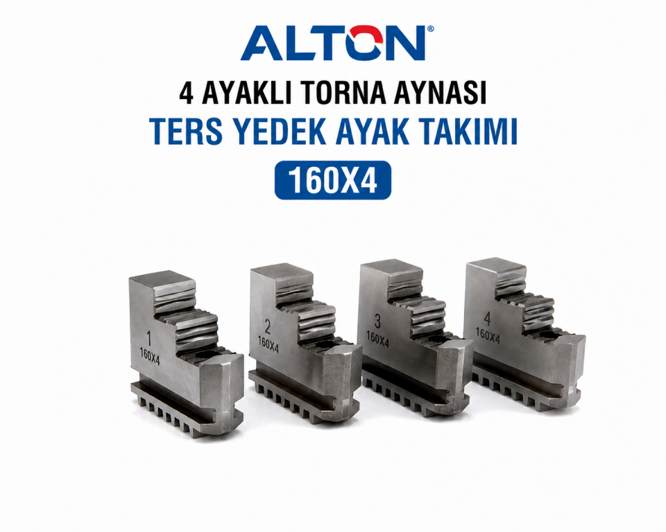 Alton 4 Ayaklı Torna Aynası Ters Yedek Ayak Takımı - 160X4
